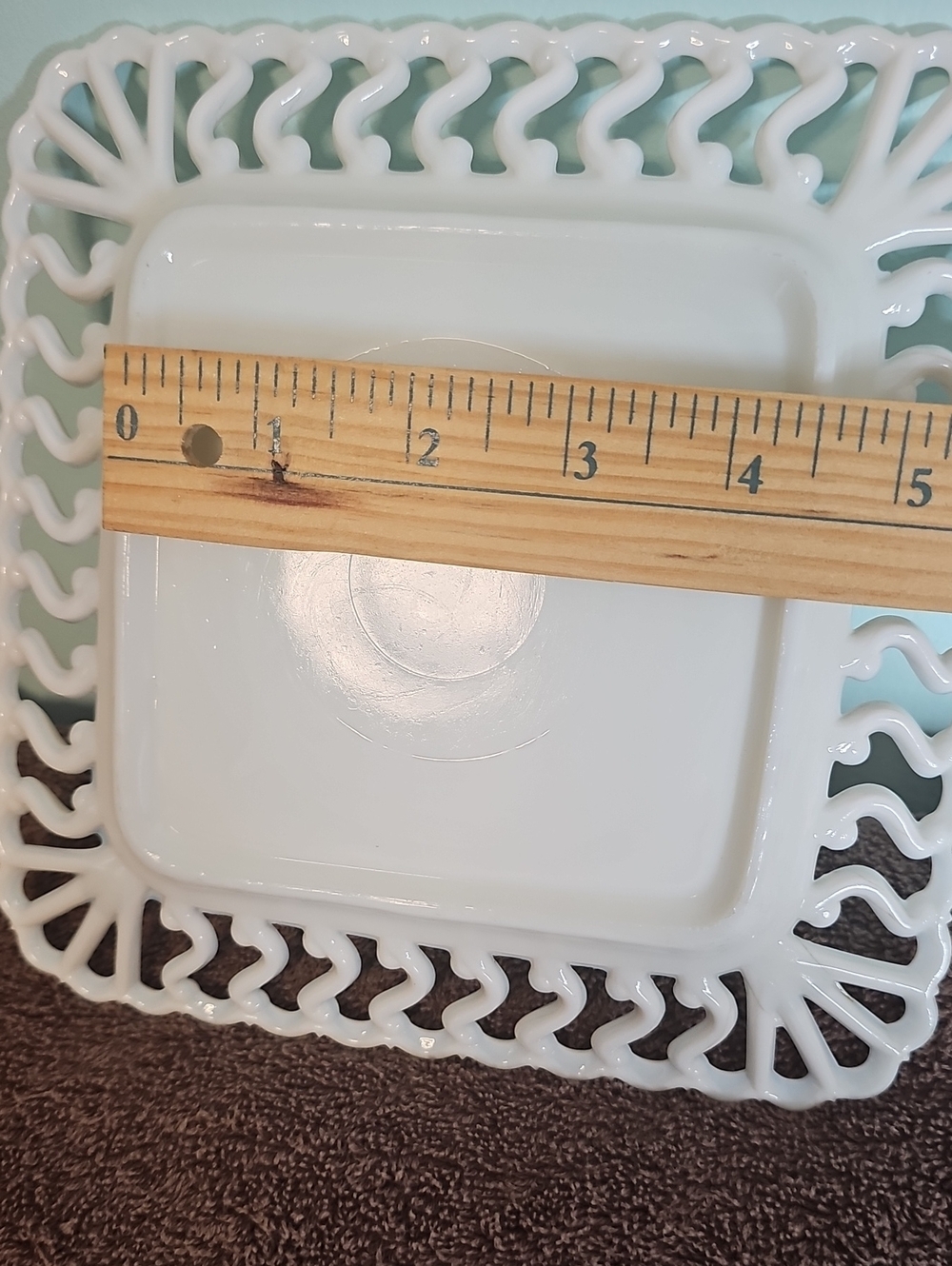 Westmorland White Milk Glass Decorative Square Serving Plate - Picture 3 of 4